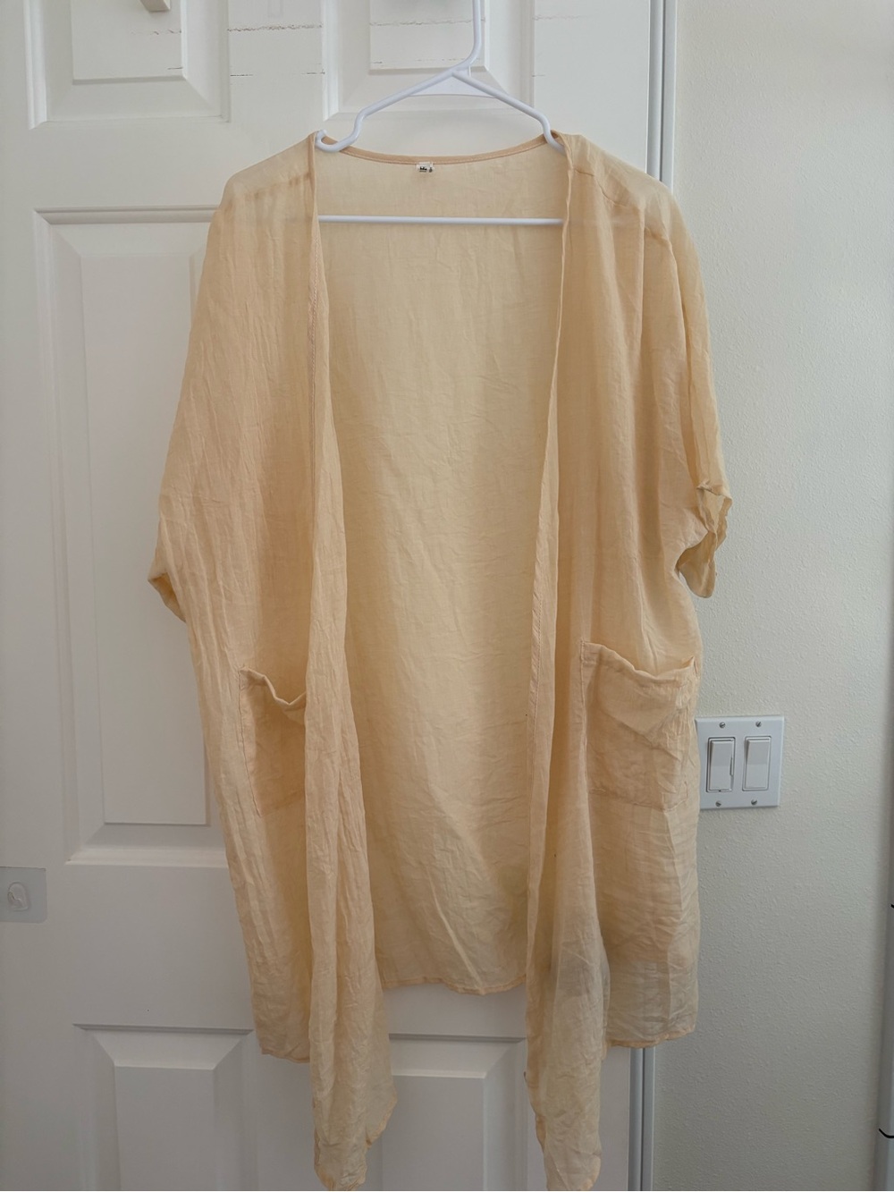 Lightweight Cream Swim Coverup Kimono